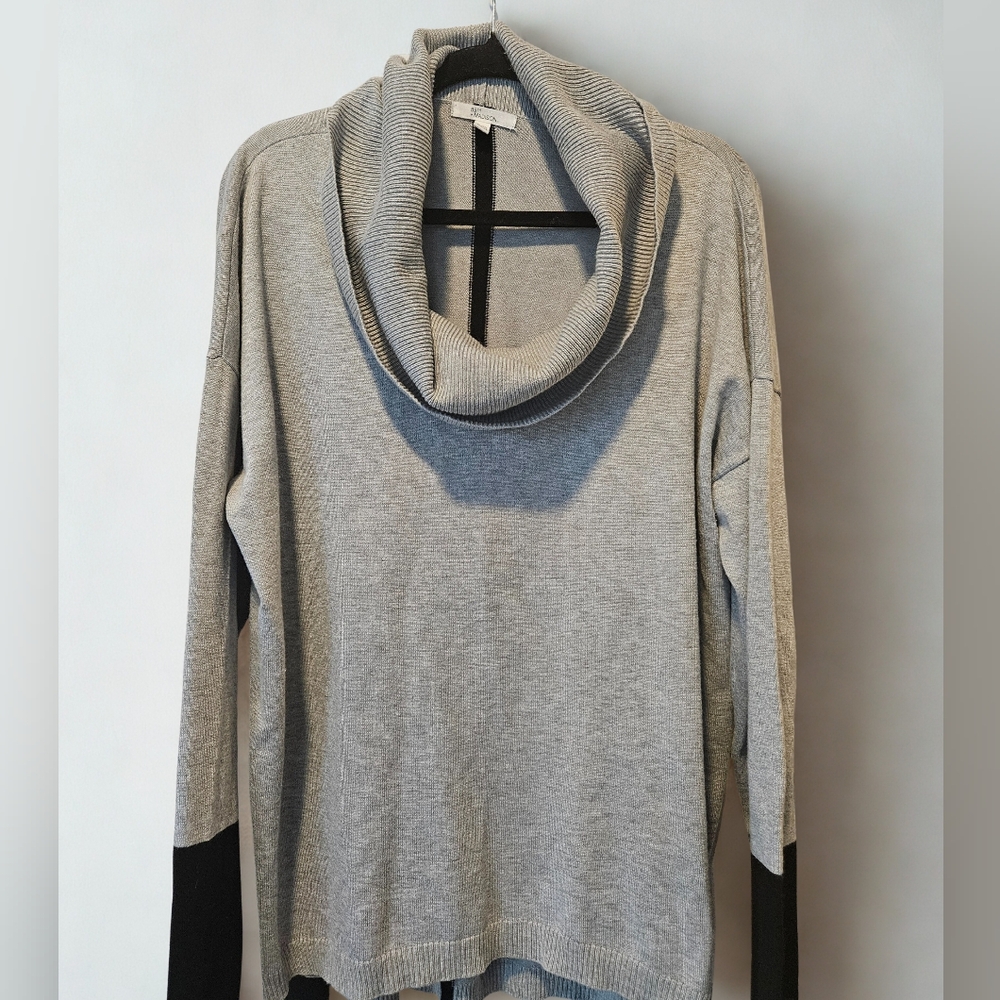 Modern Business Casual Gray Cowl Neck Sweater